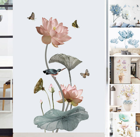 1+1 Gratis | Papel pintado adhesivo de pared con flores BloomDecal™